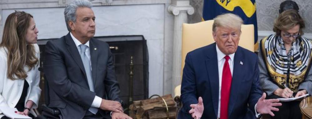 Presidente ecuatoriano se reúne con Trump para impulsar relación comercial