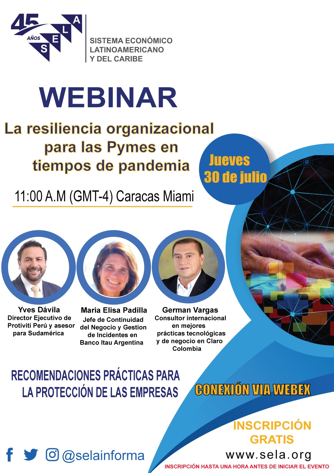 SELA Webinar to deal with organizational resilience for SMEs in times of pandemic