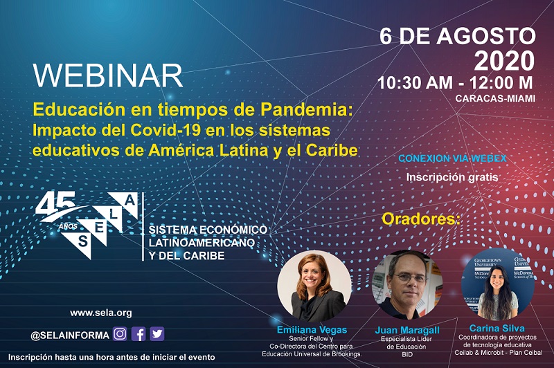 Foto de Seminario virtual del SELA disertará sobre la educación de América Latina y el Caribe en tiempos de pandemia